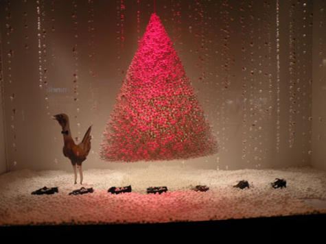 Le Bon Marche window with a whimsical hmage to the holiday turkey. Le Bon Marche window with a whimsical hmage to the holiday turkey.