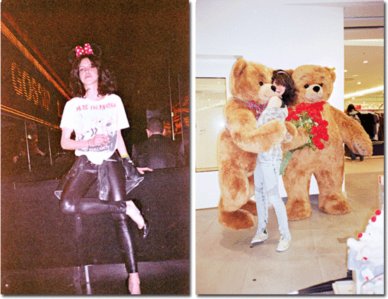 Anouk with Minnie Mouse ears.
