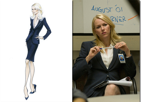 “When I saw the photo of Valerie courageously testifying before Congress, I wanted to play a part in this project. To me, that exemplified a power suit moment. After meeting Naomi and Valerie in Cannes this year when the film was in competition, I was proud to be associated with and dressing these strong and stunning women.” “When I saw the photo of Valerie courageously testifying before Congress, I wanted to play a part in this project. To me, that exemplified a power suit moment. After meeting Naomi and Valerie in Cannes this year when the film was in competition, I was proud to be associated with and dressing these strong and stunning women.”
