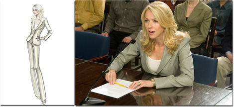 Valerie Plame Wilson wore Giorgio Armani while the events depicted in the film were unfolding, particularly when she testified before Congress. As Plame Wilson noted, “Giorgio Armani's clothes are modern and feminine, always making me look my best and confident. This became even more important when I found myself, reluctantly, placed in the public eye.” Valerie Plame Wilson wore Giorgio Armani while the events depicted in the film were unfolding, particularly when she testified before Congress. As Plame Wilson noted, “Giorgio Armani's clothes are modern and feminine, always making me look my best and confident. This became even more important when I found myself, reluctantly, placed in the public eye.”