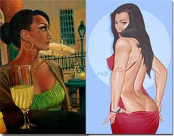 Fine artist/painter Charlene Lanzel often uses provocative self-portraits for her social avatars.