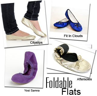 Foldable flats from Fit in Clouds, Aftersole, Yosi Samra, and Citislips Foldable flats from Fit in Clouds, Aftersole, Yosi Samra, and Citislips
