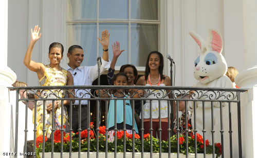 The Obama family at yesterday's event. The Obama family at yesterday's event.