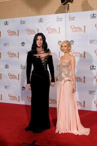 Presenters Cher and Christina Aguilera backstage Presenters Cher and Christina Aguilera backstage