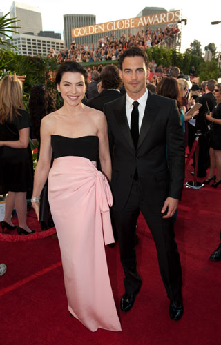 Julianna Margulies, wearing vintage YSL, attends the 68th Annual Golden Globes Awards with husband Keith Lieberthal Julianna Margulies, wearing vintage YSL, attends the 68th Annual Golden Globes Awards with husband Keith Lieberthal