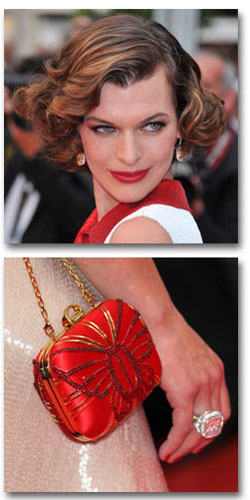Close-up of Mila's bling from the Jacob & Co. Red Carpet Collection Close-up of Mila's bling from the Jacob & Co. Red Carpet Collection