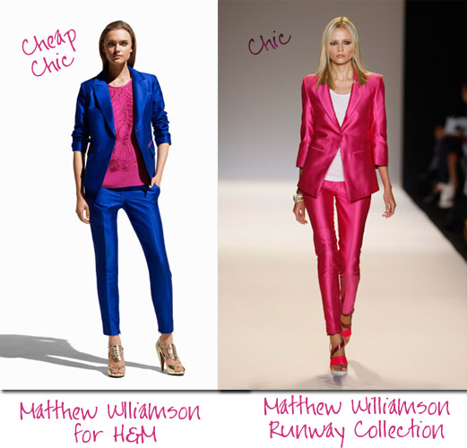 Matthew Williamson for H&M (left) and at Mercedes Benz Fashion Week NY (right)