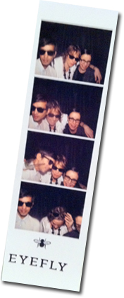 Goofing around in the Eyefly photo booth at the launch party with Naveed & Linda.