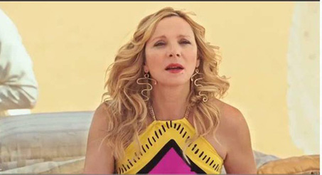 Kim Cattrall as Samantha in "Sex and the City 2" wearing Cleopatra earrings from Wendy Brandes