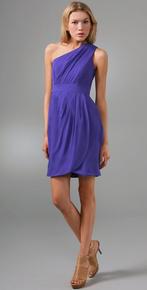 Shoshanna One Shoulder Dress with Pleats Shoshanna One Shoulder Dress with Pleats