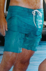 Wet board shorts, oh yeah